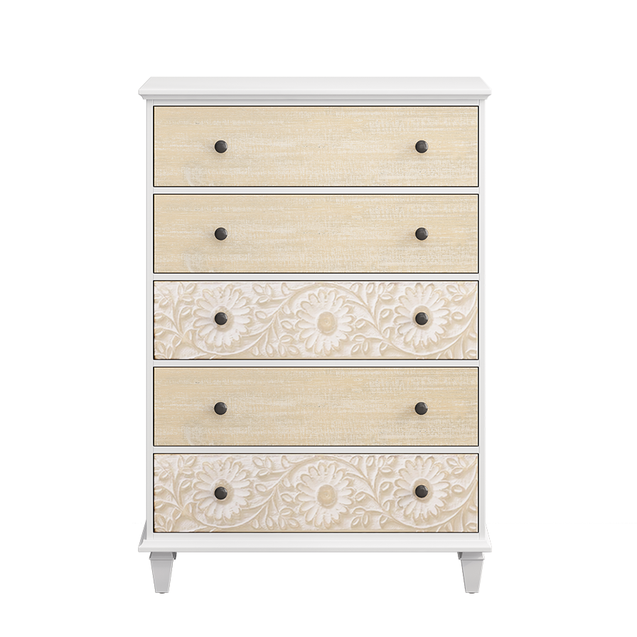 Floral Whimsy 5-Drawer Dresser